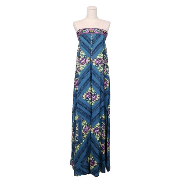 Free People Serendipity Wide Leg Jumpsuit Blue Sz Medium - Picture 1 of 10